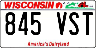 WI license plate 845VST