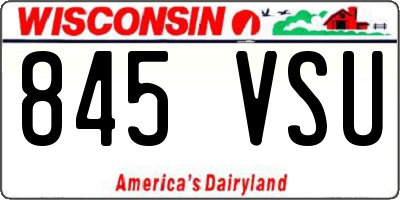 WI license plate 845VSU