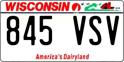 WI license plate 845VSV