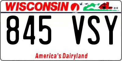 WI license plate 845VSY