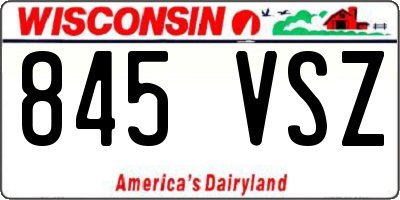WI license plate 845VSZ
