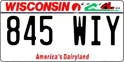 WI license plate 845WIY