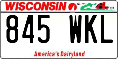 WI license plate 845WKL
