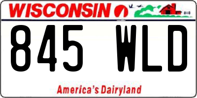 WI license plate 845WLD