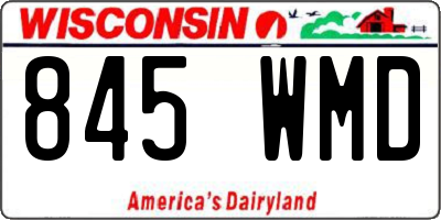 WI license plate 845WMD