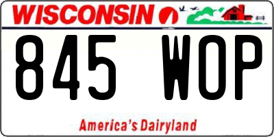 WI license plate 845WOP