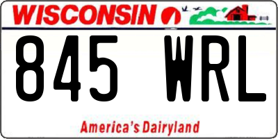 WI license plate 845WRL