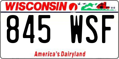 WI license plate 845WSF
