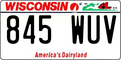 WI license plate 845WUV