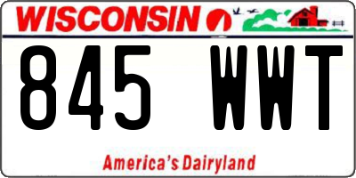 WI license plate 845WWT