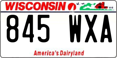 WI license plate 845WXA