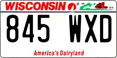 WI license plate 845WXD