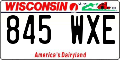 WI license plate 845WXE