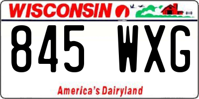 WI license plate 845WXG