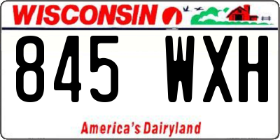 WI license plate 845WXH