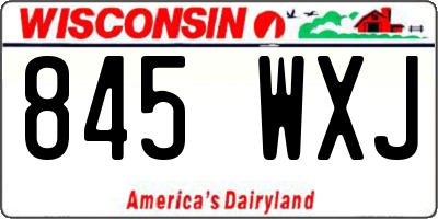WI license plate 845WXJ