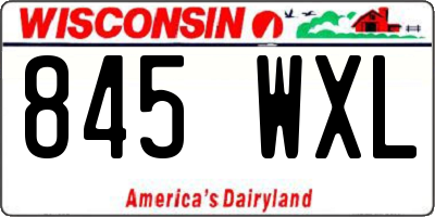 WI license plate 845WXL