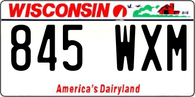 WI license plate 845WXM