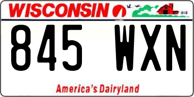 WI license plate 845WXN