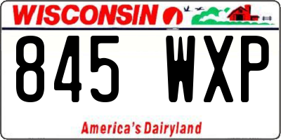 WI license plate 845WXP