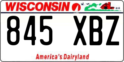 WI license plate 845XBZ