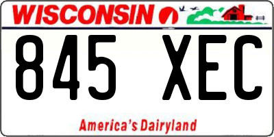 WI license plate 845XEC