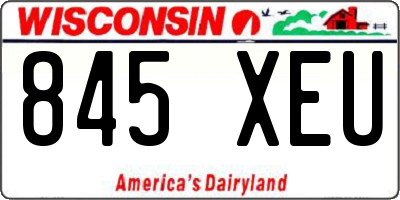 WI license plate 845XEU