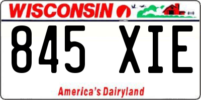 WI license plate 845XIE