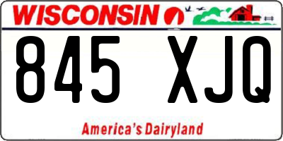 WI license plate 845XJQ
