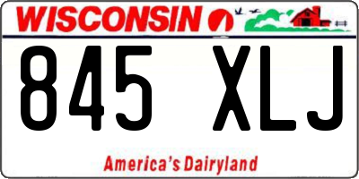 WI license plate 845XLJ