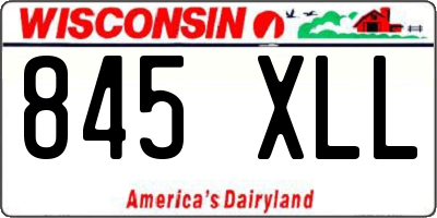 WI license plate 845XLL