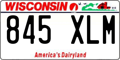 WI license plate 845XLM