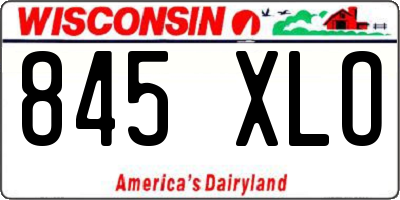 WI license plate 845XLO