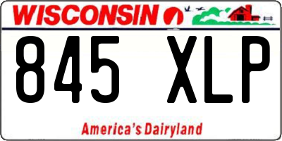 WI license plate 845XLP