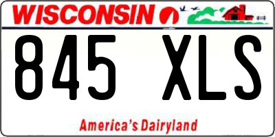 WI license plate 845XLS