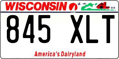 WI license plate 845XLT