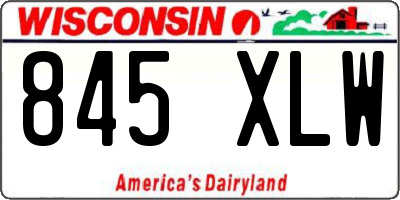 WI license plate 845XLW