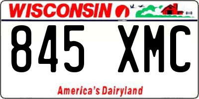 WI license plate 845XMC