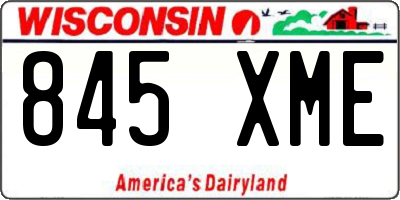 WI license plate 845XME