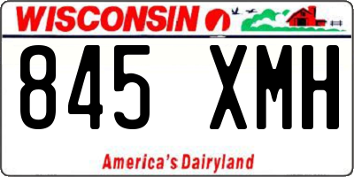 WI license plate 845XMH