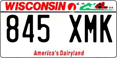 WI license plate 845XMK