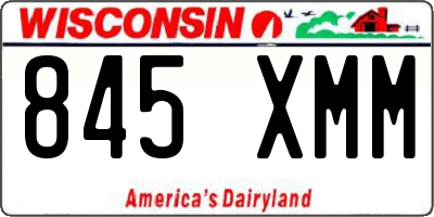 WI license plate 845XMM