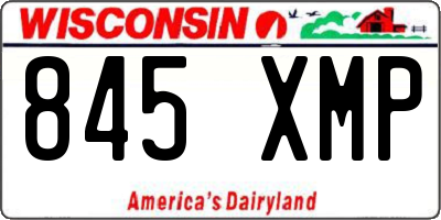 WI license plate 845XMP