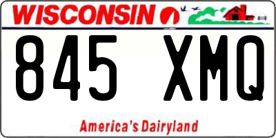 WI license plate 845XMQ