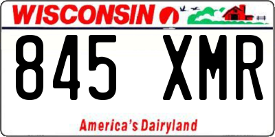 WI license plate 845XMR