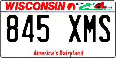 WI license plate 845XMS