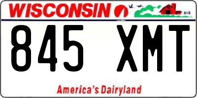 WI license plate 845XMT