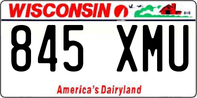WI license plate 845XMU