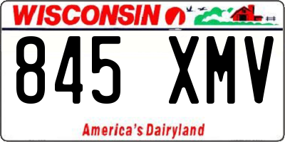 WI license plate 845XMV