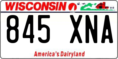 WI license plate 845XNA